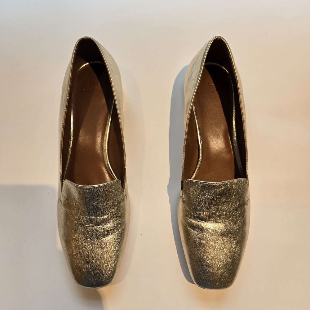 H by Halston Karrina Loafers, Gold, Size 10
